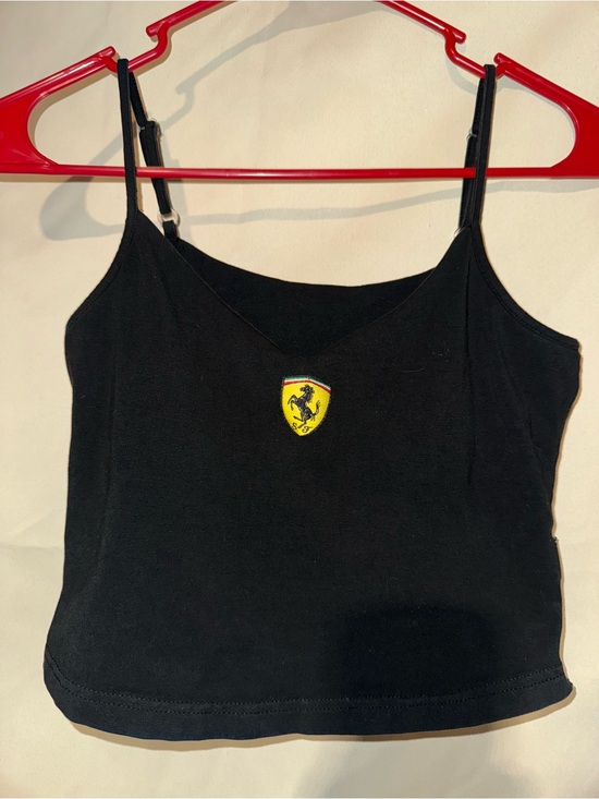 Ferrari Tops - Ferrari Black Tank with Yellow Shield Logo and Green-Red Trim